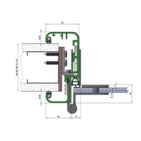 Umfassungszarge 2.01a aus Aluminium mit Glastuer - Falztiefe 24 mm