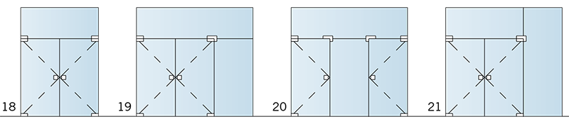 Ganzglasanlagen-Typen 18 bis 21
