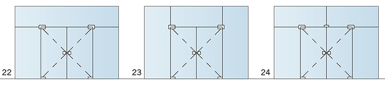 Ganzglasanlagen-Typen 22 bis 24