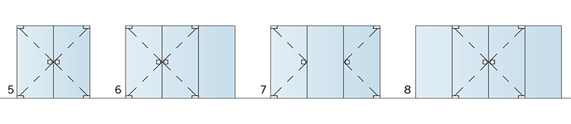 Ganzglasanlagen-Typen 5 bis 8