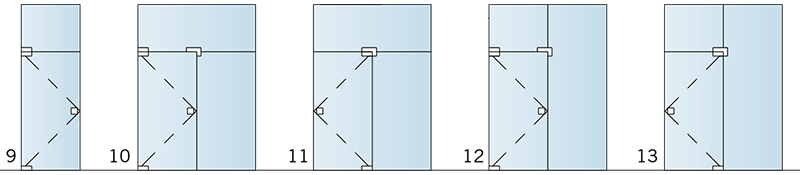 Ganzglasanlagen-Typen 9 bis 13