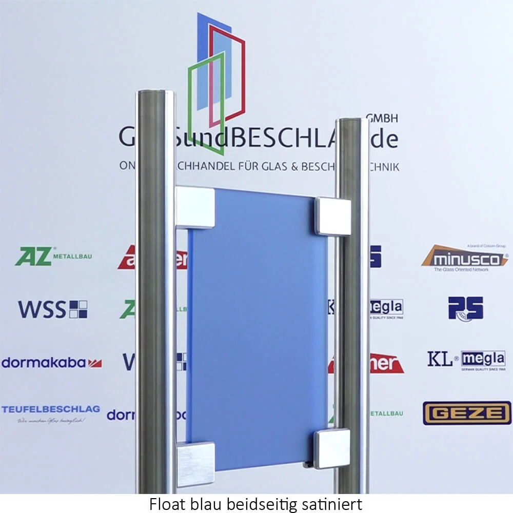Floatglas blau beidseitig satiniert