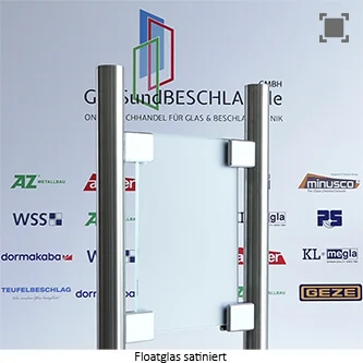 Klarglas bzw. Floatglas klar satiniert (einseitig) - mit normalem Gruenschimmer Klarglas bzw. Floatglas klar satiniert (einseitig) - mit normalem Gruenschimmer
