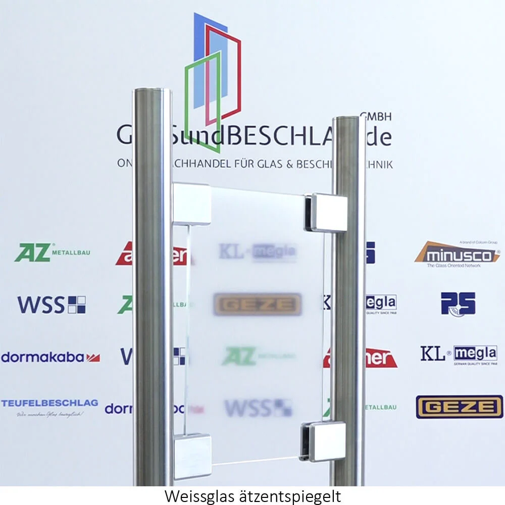 Weissglas ätzentspiegelt