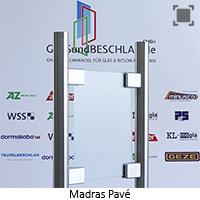 Madras Pave weiss - Klarglas einseitig geaetzt