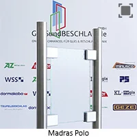 Madras Polo - Klarglas einseitig geaetzt Madras Polo - Klarglas einseitig geaetzt