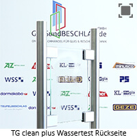 Glas Timeless (Duschenglas); Basis: Planiclear - etwas reduzierter Gruenschimmer, einseitig metalloxidiert