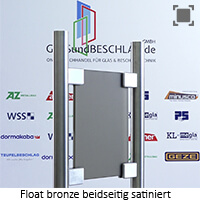 Klarglas bzw. Floatglas bronze durchgefaerbt - beidseitig satiniert 