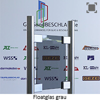 Klarglas bzw. Floatglas grau durchgefaerbt