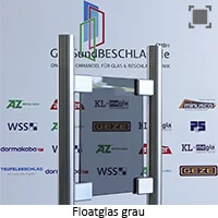 Klarglas bzw. Floatglas grau durchgefaerbt Klarglas bzw. Floatglas grau durchgefaerbt