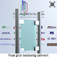 Klarglas bzw. Floatglas gruen durchgefaerbt - beidseitig satiniert 