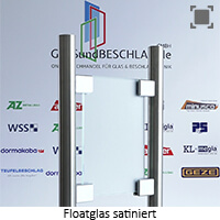 Klarglas bzw. Floatglas klar satiniert (einseitig) - mit normalem Gruenschimmer