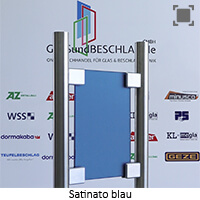 Glas Satiniert blau durchgefaerbt - einseitig satiniert 
