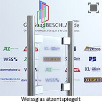 Weissglas - klares Glas aetzentspiegelt (einseitig) mit stark reduziertem Gruenschimmer