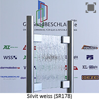 Glas Silvit weiss (SR 178), mit normalem Gruenschimmer