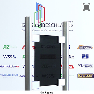 Glas Dark grey - je nach Lichtverhaeltnissen und Blickwinkel Durchsicht mehr/weniger moeglich