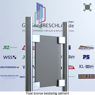 Klarglas bzw. Floatglas bronze durchgefaerbt - beidseitig satiniert 