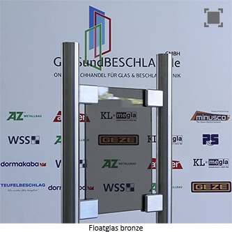 Klarglas bzw. Floatglas bronze durchgefaerbt