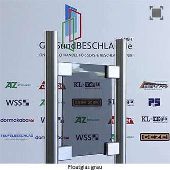 Klarglas bzw. Floatglas grau durchgefaerbt
