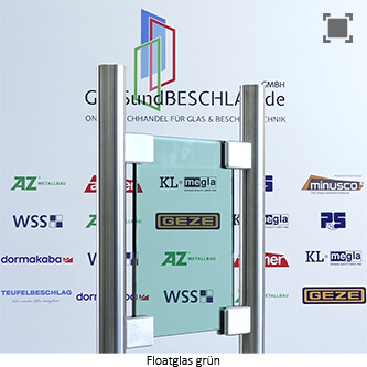 Klarglas bzw. Floatglas gruen durchgefaerbt