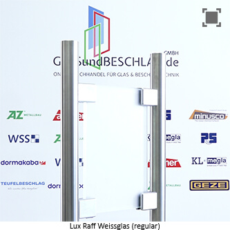 Glas LuxRaff (R) Weissglas regular - klares Glas satiniert (einseitig) mit stark reduziertem Gruenschimmer, Spezialglas fuer Kuechen