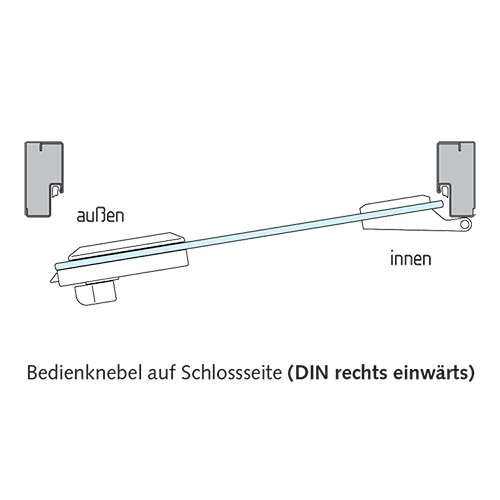 WSS STUDIO WC - Schloss, DIN rechts einwaerts in das Bad oeffnend