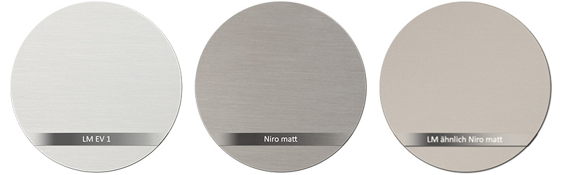 Dorma Beschlagsfarbe EV1 - Niro matt (Edelstahl) - LM ähnlich Niro matt