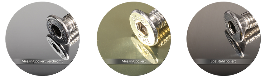 WSS Beschlagsfarbe Messing poliert verchromt Messing poliert und Edelstahl poliert
