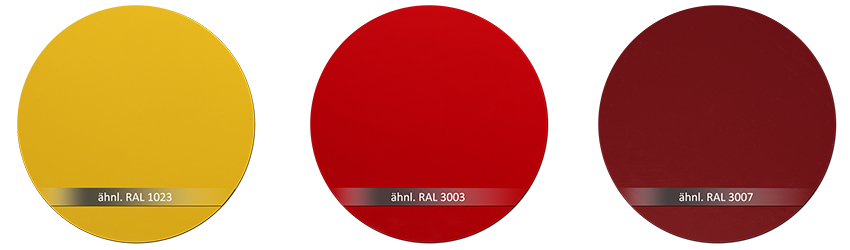 WSS Beschlagsfarbe RAL 1023 RAL 3003 RAL 3007