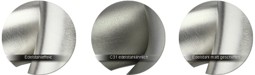 WSS Beschlagfarben Alu Edelstahleffekt - Alu C31 edelstahlaehnlich eloxiert - Edelstahl matt