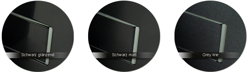 GRAL Beschlagfarben schwarz glaenzend | schwarz matt | grey line