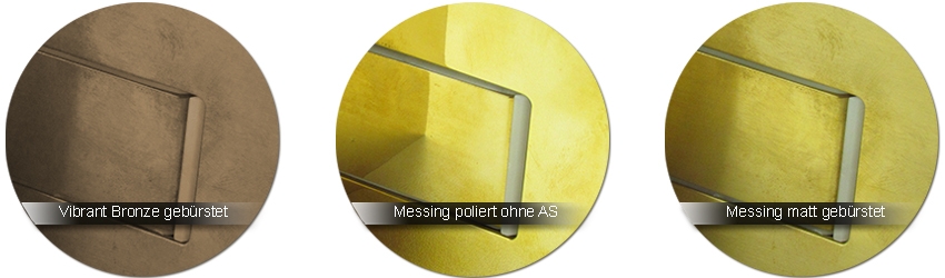 GRAL Beschlagfarben vibrant bronze | messing poliert | messing matt ohne Anlaufschutz