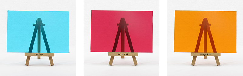 VSG mit Vanceva Farbfolie saphire - deep red und tangerine