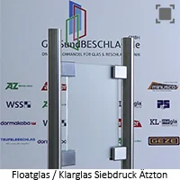 Glassorte Klarglas mit Siebdruck &Auml;tzton